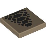 Tile 2 x 2 with Dark Brown Scales print (3068bpr9323)