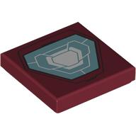 Tile 2 x 2 with Sand Green/White Rectangle Arc Reactor print (3068bpr9329)