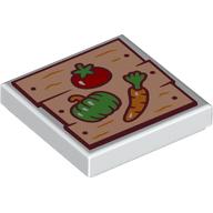 Tile 2 x 2 with Wooden Board, Tomato, Paprika, Carrot print (3068bpr9333)