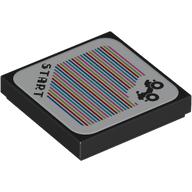 Tile 2 x 2 with Landship, 'START' and Barcode Print (Sticker) (3068bpr9334)