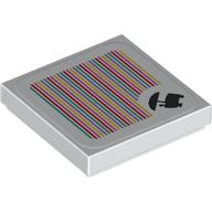 Tile 2 x 2 with Sweets Wagon and Barcode Print (Sticker) (3068bpr9335)