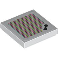 Tile 2 x 2 with Horn and Barcode Print (Sticker) (3068bpr9337)
