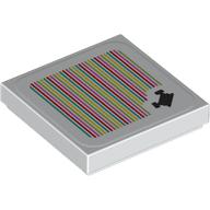 Tile 2 x 2 with Engine and Barcode Print (Sticker) (3068bpr9338)