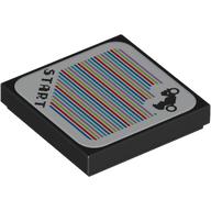 Tile 2 x 2 with 'START', Tri-Speeder and Barcode Print (Sticker) (3068bpr9340)