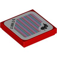 Tile 2 x 2 with 'START', Jumbo Vehicle and Barcode Print (Sticker) (3068bpr9342)