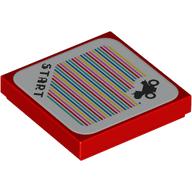 Tile 2 x 2 with 'START', Yoshi Bike and Barcode Print (Sticker) (3068bpr9345)