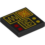 Tile 2 x 2 with Yellow Classic Controls, Graphs, Red Buttons print (3068bpr9347)