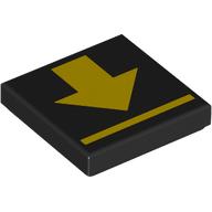 Tile 2 x 2 with Yellow Arrow, Stripe print (3068bpr9348)