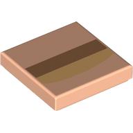 Tile 2 x 2 with Nougat/Medium Nougat Stripes (Mouth) print (3068bpr9356)