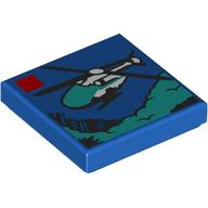 Tile 2 x 2 with LEGO Set Box, Police Helicopter print (3068bpr9388)