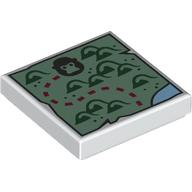 Tile 2 x 2 with Map, Trail, Monkey / Gorilla print (3068bpr9389)