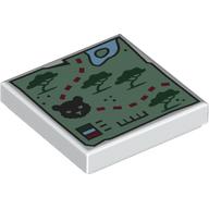 Tile 2 x 2 with Map, Trail, Tiger print (3068bpr9390)