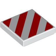 Tile 2 x 2 with Red Danger Stripes print (3068bpr9393)