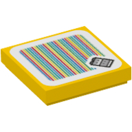 Tile 2 x 2 with Baby Yoshi and Barcode Print (Sticker) (3068bpr9450)
