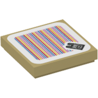 Tile 2 x 2 with Nabbit Head and Barcode Print (Sticker) (3068bpr9452)
