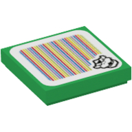 Tile 2 x 2 with Bowser Head and Barcode Print (Sticker) (3068bpr9462)