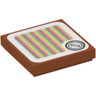 Tile 2 x 2 with Coin and Barcode Print (Sticker) (3068bpr9469)