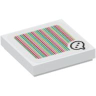 Tile 2 x 2 with Speech Bubble with 3 Dots and Barcode Print (Sticker) (3068bpr9475)