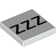 Tile 2 x 2 with Black 'ZZZ' print (3068bpr9487)