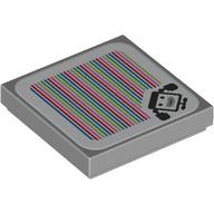 Tile 2 x 2 with Bowser Jr.'s Clown Car and Barcode Print (Sticker) (3068bpr9683)
