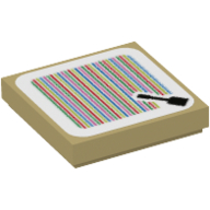 Tile 2 x 2 with Broom and Barcode Print (Sticker) (3068bpr9730)