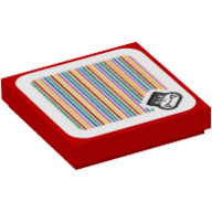 Tile 2 x 2 with Boom Boom and Barcode Print (Sticker) (3068bpr9741)