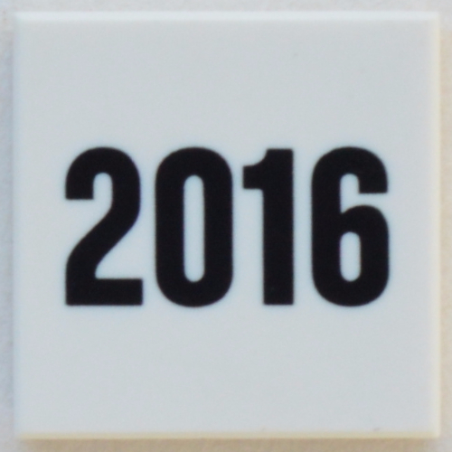 Tile 2 x 2 with Black '2016' print (3068bpr9942)
