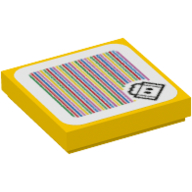 Tile 2 x 2 with Lava Bubble and Barcode Print (Sticker) (3068bpr9973)