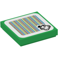 Tile 2 x 2 with Bowser Jr and Barcode Print (Sticker) (3068bpr9988)
