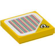 Tile 2 x 2 with '?' and Barcode Print (Sticker) (3068bpr9990)