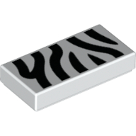 Tile 1 x 2 with Zebra Stripes Print (3069bpr0001)
