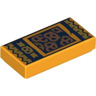 Tile 1 x 2 with Dark Blue Pretzel Pack print (3069bpr0029)
