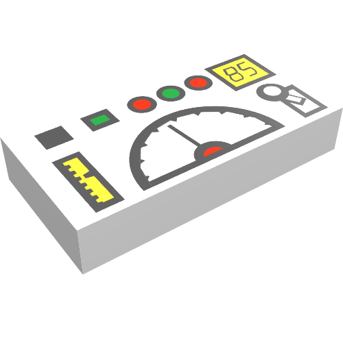 Tile 1 x 2 with Telemetry Panel Print (3069bpr0043)