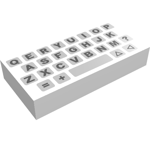 Tile 1 x 2 with Simple Computer Keyboard Print (3069bpr0049)