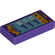 Tile 1 x 2 with Smart Phone with Contact, Phone, Mail and Batgirl Logo Shape Print (3069bpr0174)