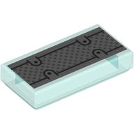 Tile 1 x 2 with Silver Paneling print (3069bpr0209)