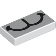 Tile 1 x 2 with Black Cat Nose print (3069bpr0213)