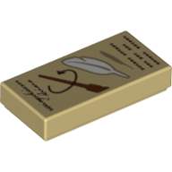 Tile 1 x 2 with Scroll, Feather, Wand print (3069bpr0238)