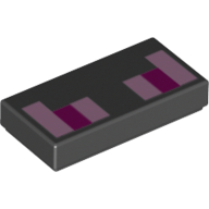 Tile 1 x 2 with Purple, Bright Pink Squares (Minecraft) (3069bpr0249)