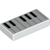 Tile 1 x 2 with Keyboard/Piano print (3069bpr0278)