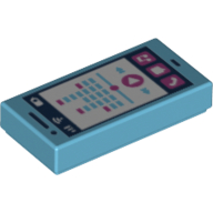 Tile 1 x 2 with Smart Phone, Phone, Speech Bubble, Note, Play Button, Signal Strength and Battery Level Print (3069bpr0302)