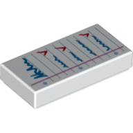 Tile 1 x 2 with Medium Blue Checklist print (3069bpr0304)