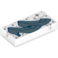 Tile 1 x 2 with Sand Blue Shoes print (3069bpr0315)