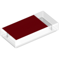Tile 1 x 2 with Red Area print (3069bpr0326)