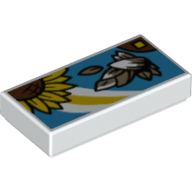 Tile 1 x 2 with Sunflowers, Sunflower Seeds on Dark Azure Background print (3069bpr0341)