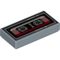 Tile 1 x 2 with Cassette Tape Print (3069bpr0356)