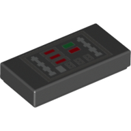 Tile 1 x 2 with Control Panel, Red and Green Buttons print (3069bpr0360)