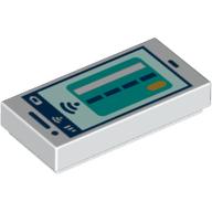 Tile 1 x 2 with Smart Phone, Dark Turquoise Street print (3069bpr0371)