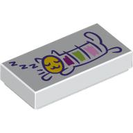 Tile 1 x 2 with Drawing of Sleeping Cat print (3069bpr0388)