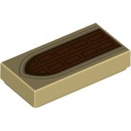 Tile 1 x 2 with Arched Wooden Door print (3069bpr0391)